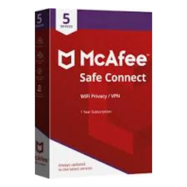 McAfee Safe Connect VPN 5  Device 1 Year