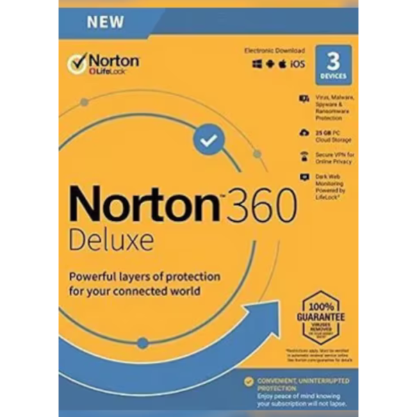 Norton 360 Deluxe | 3 Devices | 1 Year